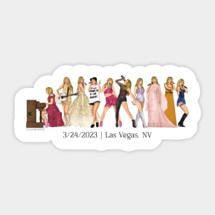 3/24 Vegas Iconic Outfits Eras Lineup Sticker